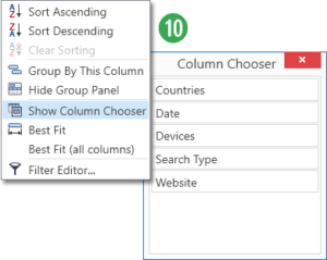 Data Set - Column Chooser