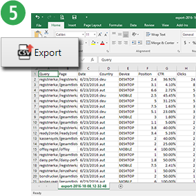Data Set - Export as CSV