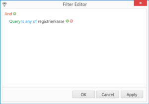 Keyword Filtering: Filter Editor