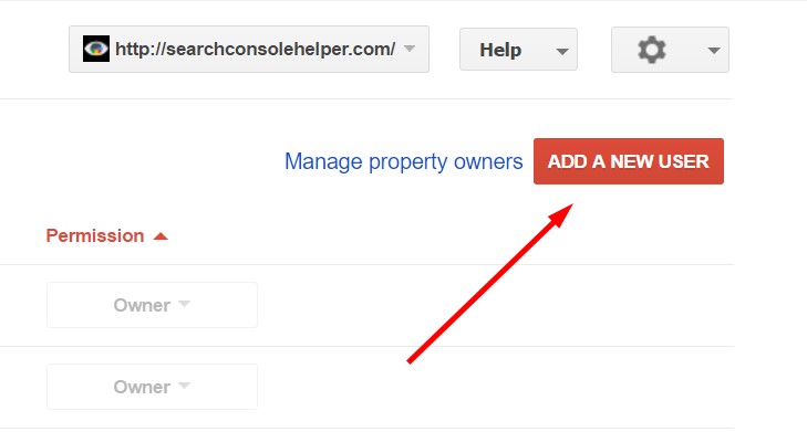 Share Google Search Control Access: Add New User